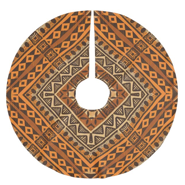 African tribal textile: ethnic style. brushed polyester tree skirt (Front)