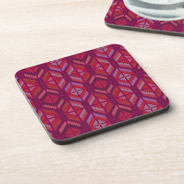 African Tribal Textile Motif Decorative Pattern Coaster (Left Side)
