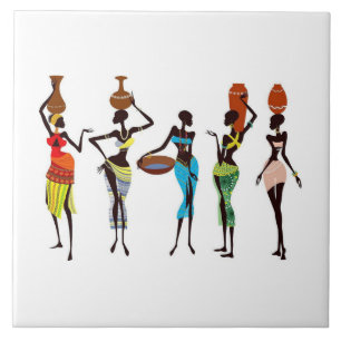 African tribal women tile