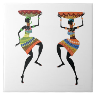 African tribal women tile