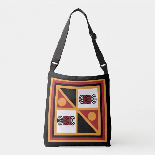 African tribe ornate pattern crossbody bag (Front)