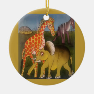 African Trio Art Print Ceramic Tree Decoration