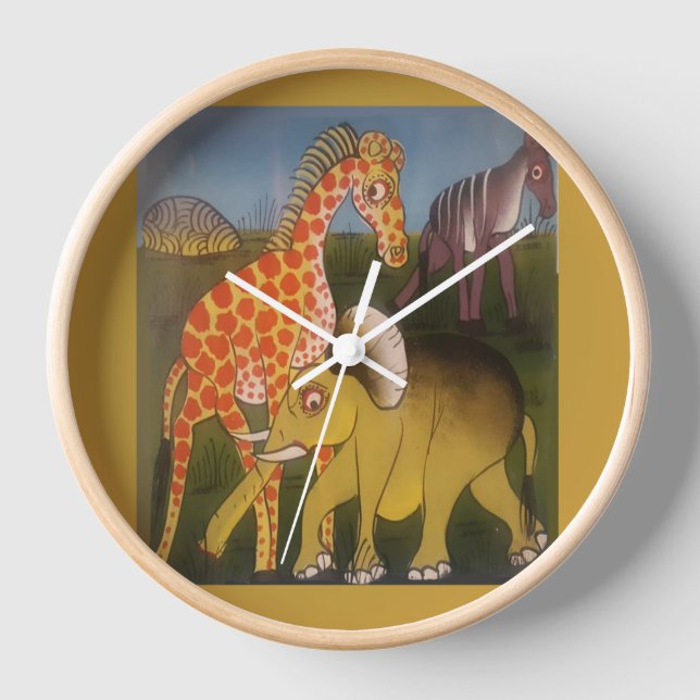 African Trio Art Print Clock (Front)