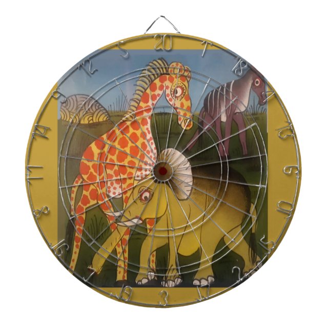 African Trio Art Print Dartboard (Front)