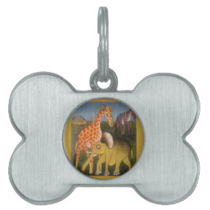 African Trio Art Print Pet Name Tag