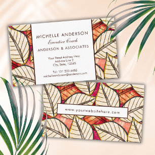 African Tropical Leaves Jungle Chic Business Card