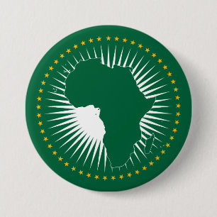 African Union Flag (Africa) (Panafrica) 7.5 Cm Round Badge
