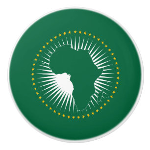 African Union Flag (Africa) (Panafrica) Ceramic Knob