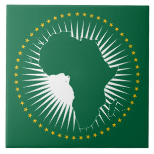 African Union Flag (Africa) (Panafrica) Tile
