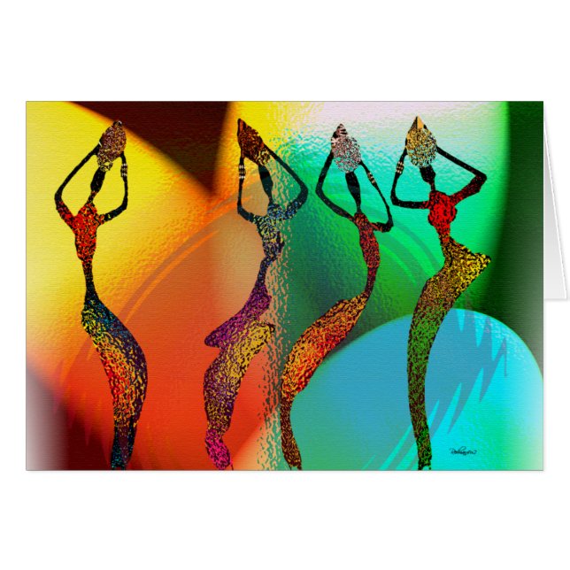 African Vase Confetti Celebration Cards (Front Horizontal)