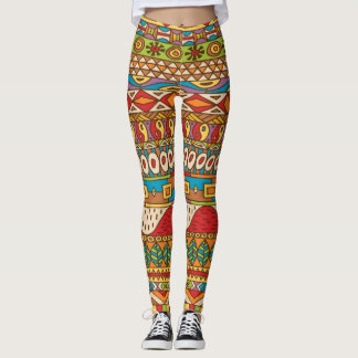 African vintage patterns leggings