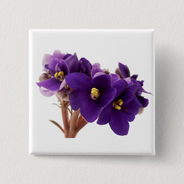 African violet 15 cm square badge (Front)