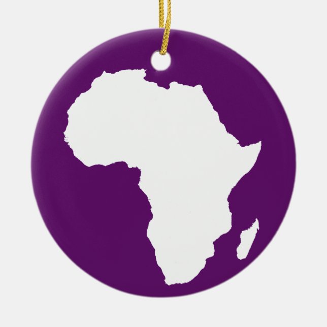 African Violet Audacious Africa Ceramic Tree Decoration (Front)