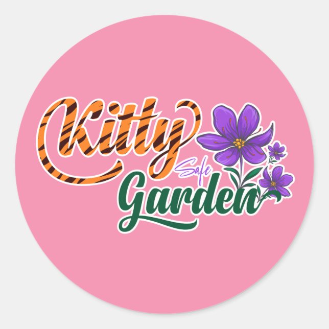 African Violet Cat Safe Garden Gift Classic Round Sticker (Front)