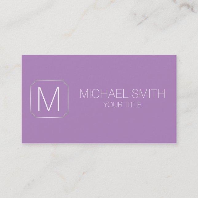 African violet colour background business card (Front)