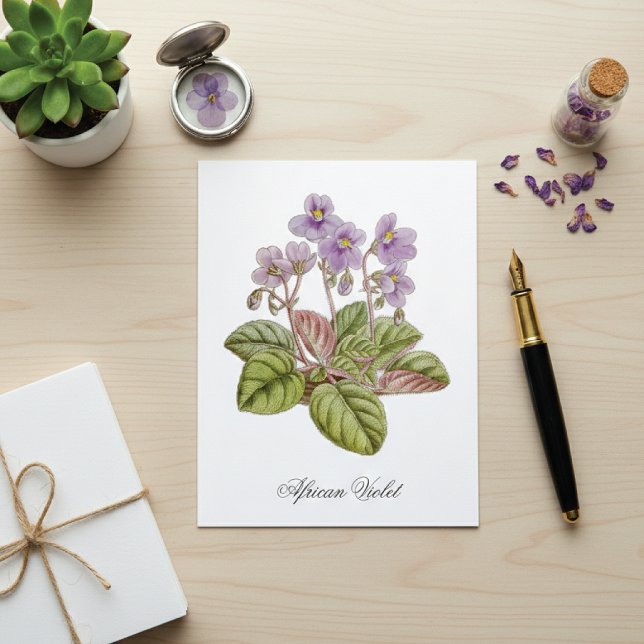 African Violet Curtis Botanical Postcard (Creator Uploaded)
