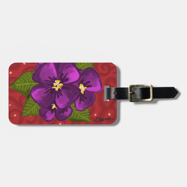 African Violet Dance Luggage Tag (Front Horizontal)