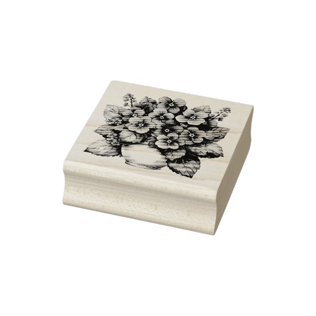 African Violet House Plant  Rubber Stamp (Stamp)