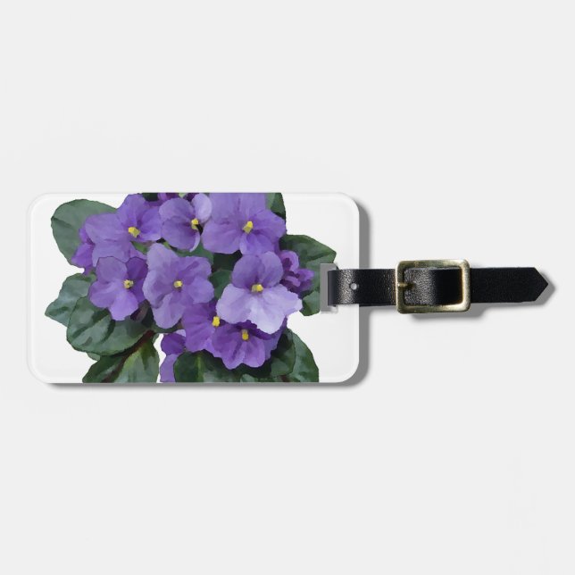 African Violet Purple Garden Flower Luggage Tag (Front Horizontal)