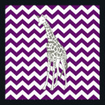 African Violet Safari Chevron with Pop Art Giraffe Poster<br><div class="desc">Mod Chevron pattern in Emporio Moffa's Safari Moods colour palette, with pop art giraffe on one side.</div>