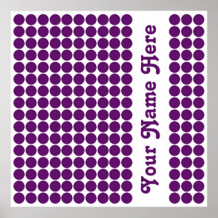 African Violet Safari Dot with name Poster