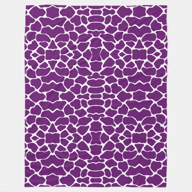 African Violet Safari Giraffe Fleece Blanket (Front)
