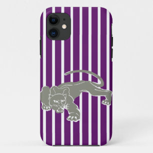African Violet Safari Stripe with Leopard Case-Mate iPhone Case