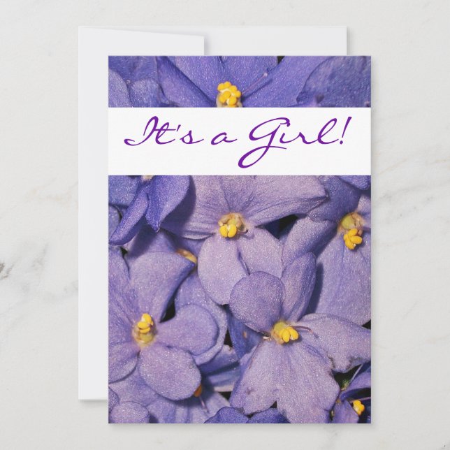 African Violets Baby Shower Invitation (Front)