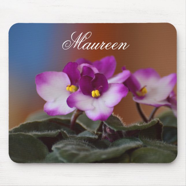 African Violets Floral Mouse Pad (Front)