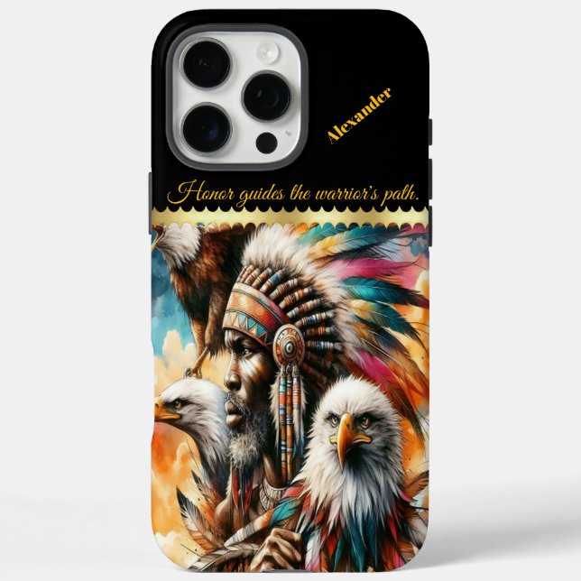 African warrior with eagles. Case-Mate iPhone case (Back)