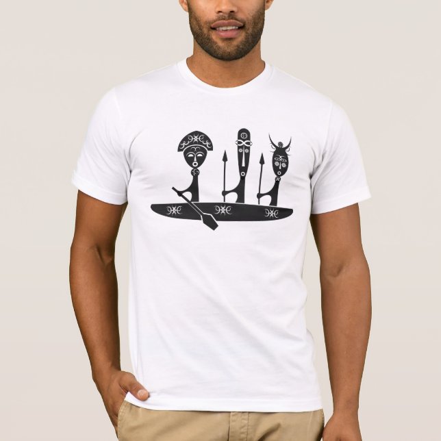 African Warriors in a Canoe T-Shirt (Front)