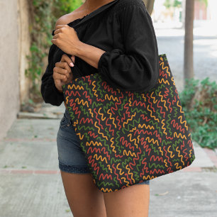 African Wavy Lines Pattern  Tote Bag
