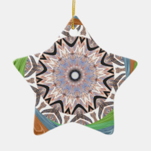 African Whirl Art Print Ceramic Tree Decoration