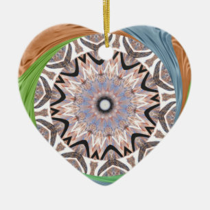 African Whirl Art Print Ceramic Tree Decoration