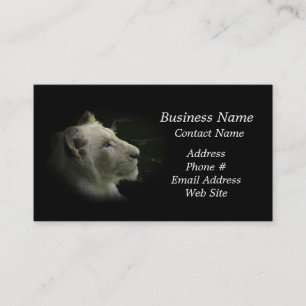 African White Lion Big Cat Wildlife Business Card