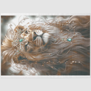 African White Lion  Majestic Appearance Decoupage Tissue Paper