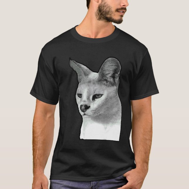 African White Serval Cat T-Shirt (Front)