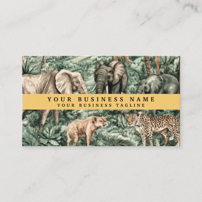 African Wild Animals Jungle Business Card (Front)