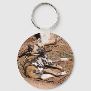 african-wild-dog-018 key ring