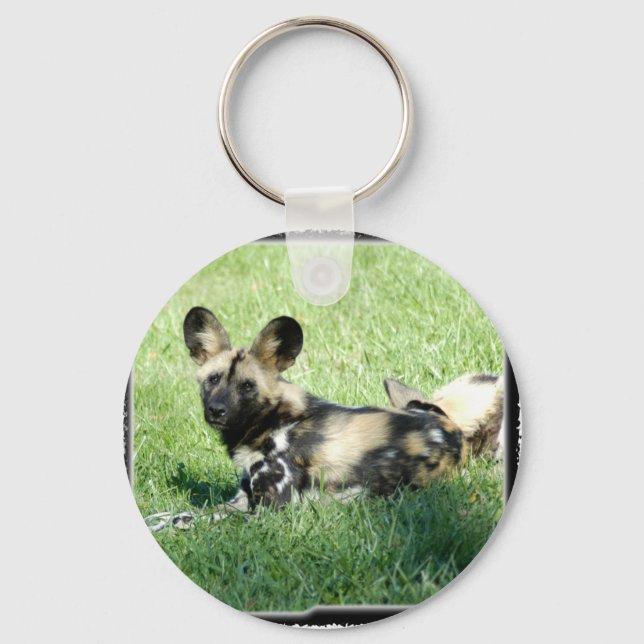 african wild dog_10x10 key ring (Front)