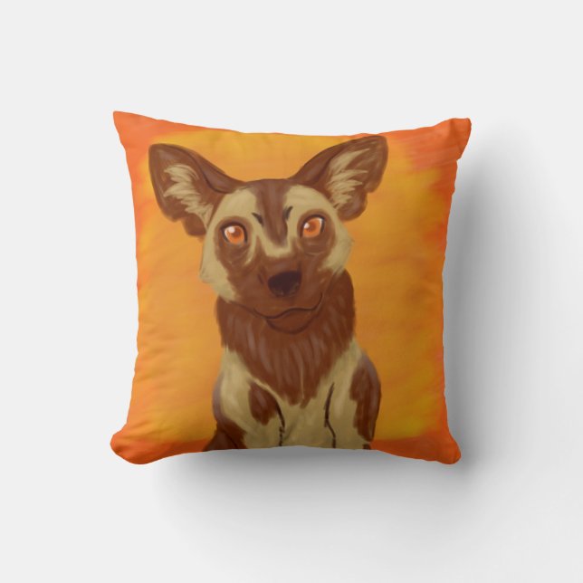 African Wild Dog Cushion (Front)