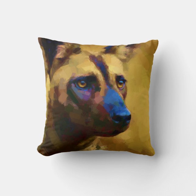 African Wild Dog Cushion (Front)
