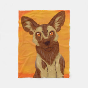 African Wild Dog Fleece Blanket