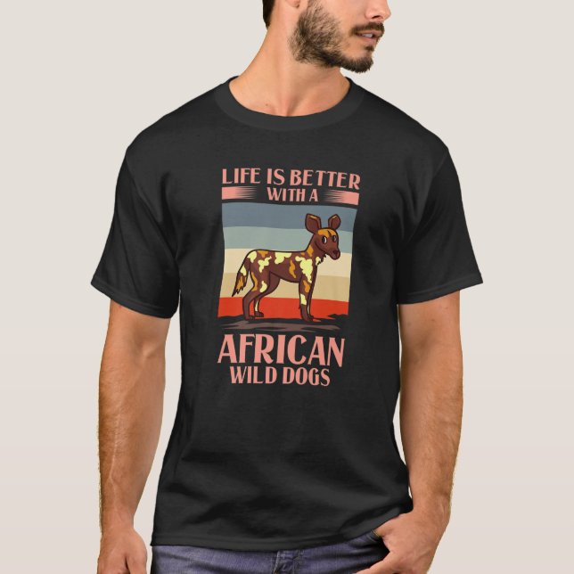 African Wild Dog Gift African Painted Dog Pup T-Shirt (Front)