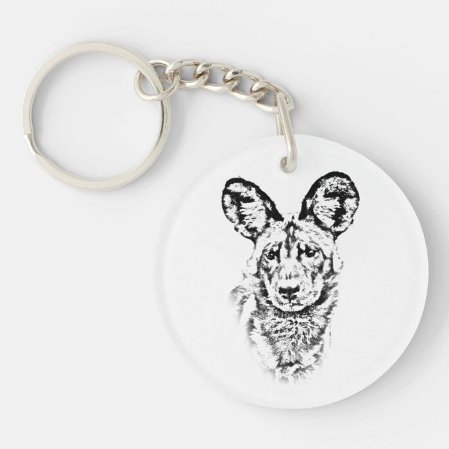 African Wild Dog Keychain - Africa Series (Front)