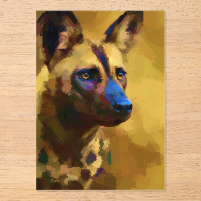 African Wild Dog Lycaon Pictus Acrylic Invitations (Front)