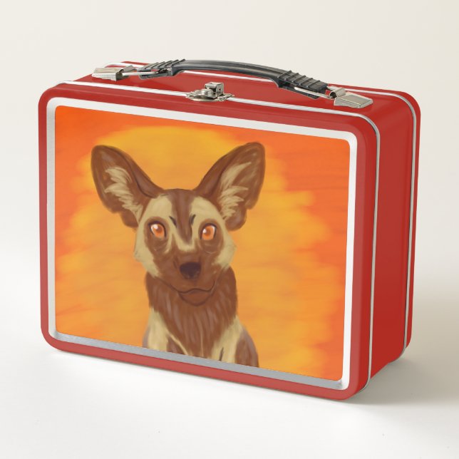 African Wild Dog Metal Lunch Box (Front)