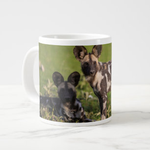 African Wild Dogs in Tanzania Large Coffee Mug