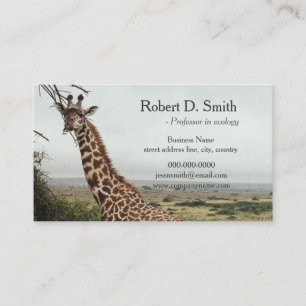 African wild giraffe science professional business card