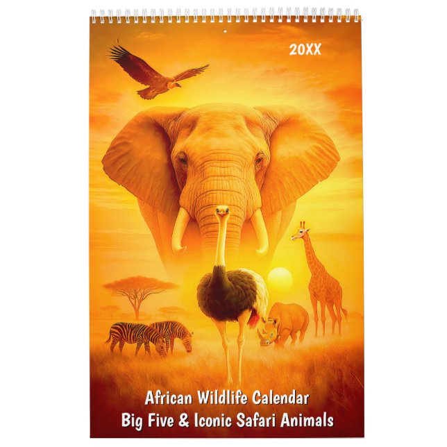 African Wildlife Calendar – Big Five & Iconic (Cover)